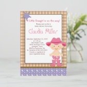 Invitation occidentale mignonne de baby shower de (Debout devant)