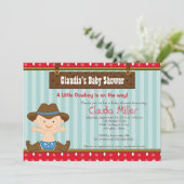 Invitation occidentale mignonne de baby shower de (Debout devant)