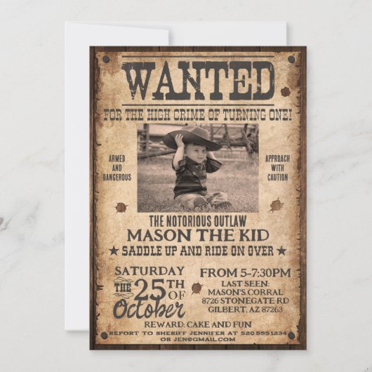 Invitation Occidentale Recherchée (Devant)