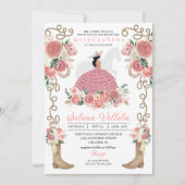 Invitation Occidentale rose Mariachi Charro Princesse Quincea (Devant)