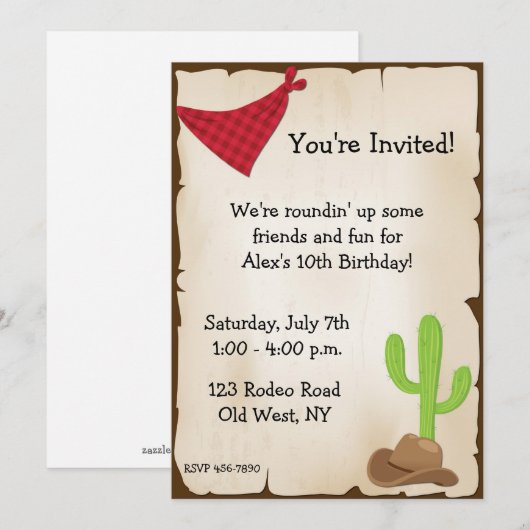 Invitation occidentale sauvage (Devant / Derrière)