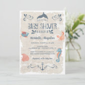 Invitation Ocean Adventure | Baby shower de plage nautique (Debout devant)