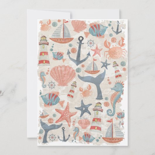 Invitation Ocean Adventure | Baby shower de plage nautique (Dos)