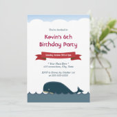 Invitation Ocean Adventure Whale & Sea Birthday (Debout devant)