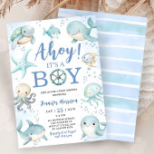 Invitation Ocean Ahoy It's A Boy Blue Sea Baby Shower
