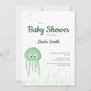Invitation Océan Animal Jellyfish Sexe Baby shower neutre