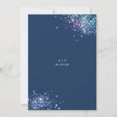 Invitation Océan aquarelle | Mariage bleu marine (Dos)