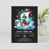 Invitation Océan Aquarelle Pirate Anniversaire (Debout devant)