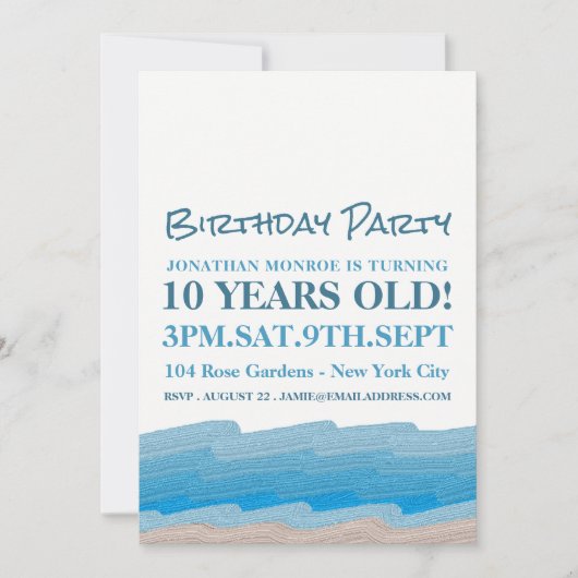 Invitation Ocean Beach Anniversaire (Devant)