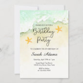 Invitation Ocean Beach Aquarelle tropicale 5e anniversaire (Devant)