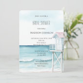 Invitation Ocean Beach Coastal Bridal Shower (Debout devant)
