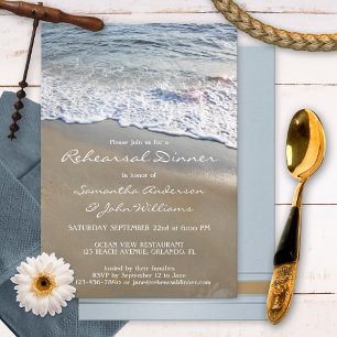 Invitation Ocean Beach Élégant dîner de répétition de mariage