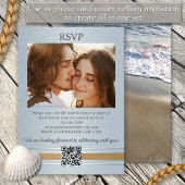 Invitation Ocean Beach Élégante Mariage tout-en-un