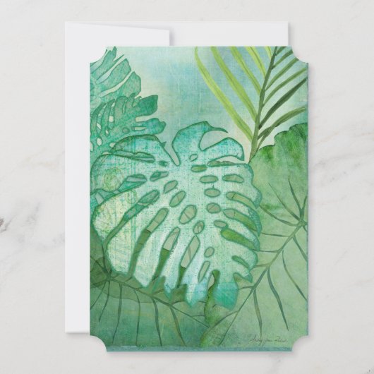 Invitation Ocean Beach Elephants Oar Feuille Palm Art (Dos)