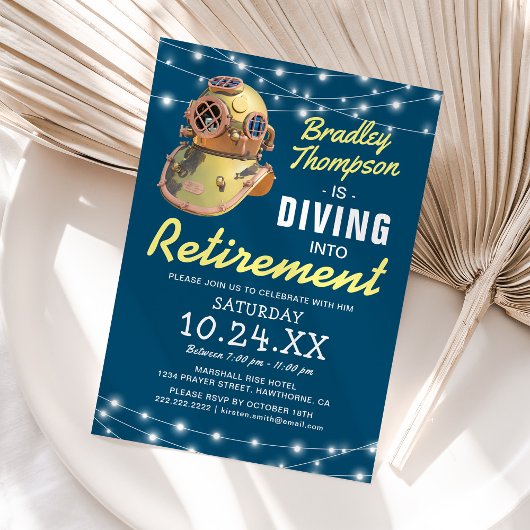 Invitation Ocean Beach | Fête de retraite Plongeon