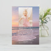 Invitation Ocean Beach Funeral Celebration of Life Girl Photo (Debout devant)