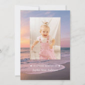 Invitation Ocean Beach Funeral Celebration of Life Girl Photo (Dos)