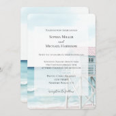Invitation Ocean Beach Mariage côtier (Devant / Derrière)