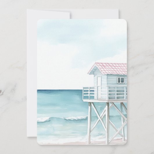 Invitation Ocean Beach Mariage côtier (Dos)