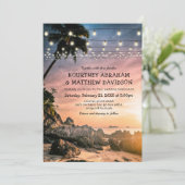 Invitation Ocean Beach Mariage Sunset en bord de mer (Debout devant)