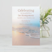 Invitation Ocean Beach Photo Funérailles Célébration de la vi (Debout devant)