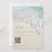Invitation Ocean Beach QR Code Tout en un Mariage (Dos)