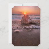 Invitation Ocean Beach, réception de mariage Seashell Lights  (Dos)