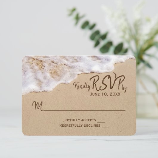 Invitation Ocean Beach Sand RSVP (Debout devant)