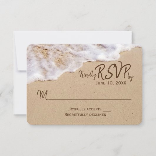 Invitation Ocean Beach Sand RSVP (Devant)