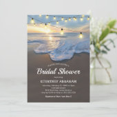 Invitation Ocean Beach Seaside Lights Fête de Mariage (Debout devant)