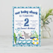 Invitation Ocean Beach Shark coloré 2e anniversaire (Debout devant)