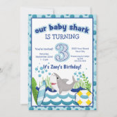 Invitation Ocean Beach Shark coloré 3e anniversaire (Devant)