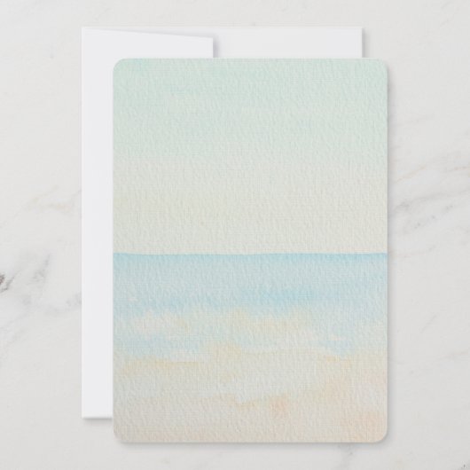 Invitation Ocean Beach Shells Mariage (Dos)