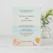 Invitation Ocean Beach Shells Mariage (Debout devant)