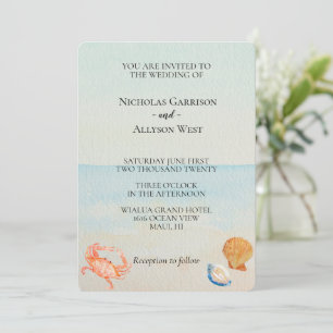 Invitation Ocean Beach Shells Mariage