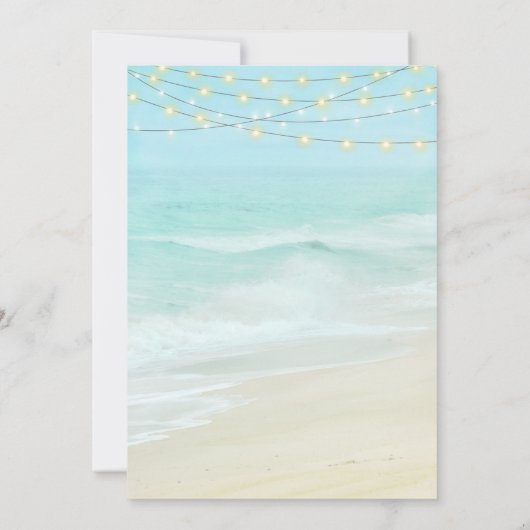 Invitation Ocean Beach String Lumières Élégant Mariage de scr (Dos)