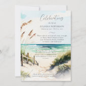 Invitation Ocean Beach Trail Célébration de la vie Photo (Devant)