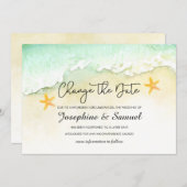 Invitation Ocean Beach Tropical Summer Change La Date (Devant / Derrière)