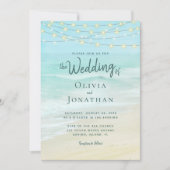 Invitation Ocean Beach Wedding QR Code QR Tout en un (Devant)