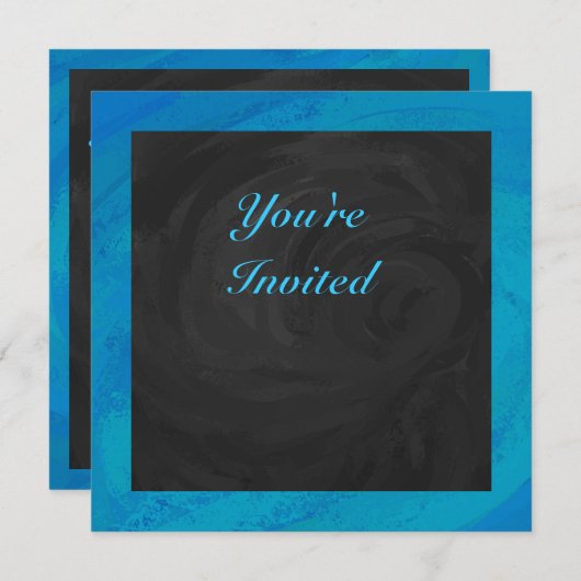 Invitation Océan bleu (Devant / Derrière)