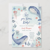 Invitation Océan Bleu À Bientôt Été Baby Shower (Devant)