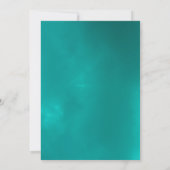 Invitation Ocean bleu or script plage destination mariage (Dos)