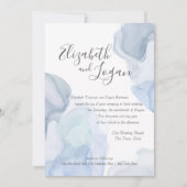 Invitation Ocean Blue Abstrait Moderne Mariage d'aquarelle (Devant)