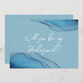 Invitation Ocean blue aquamarine soit ma proposition de serva (Devant / Derrière)
