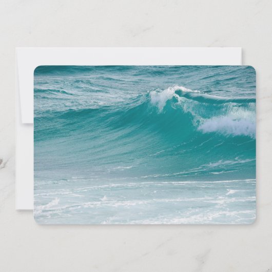 Invitation Océan Blue Custom "Turning 50" Photo Anniversaire (Dos)