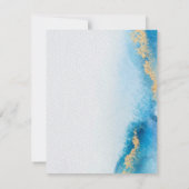 Invitation Ocean Blue et Gold Agate Brunch et Bubbly (Dos)
