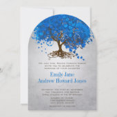 Invitation Ocean Blue Heart Leaf Tree Wedding Invite (Devant)