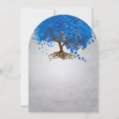 Invitation Ocean Blue Heart Leaf Tree Wedding Invite (Dos)