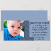 Invitation Ocean Blue One est amusant Photo Premier anniversa (Devant / Derrière)