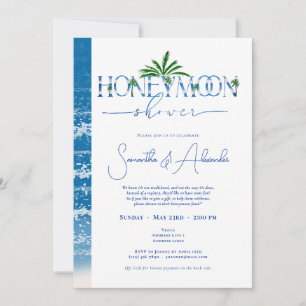 Invitation Ocean Blue Tropical Honeymoon Couples Douche